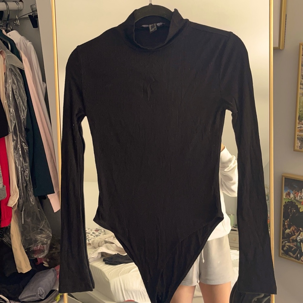 Forever 21 Black Long Sleeve Bodysuit